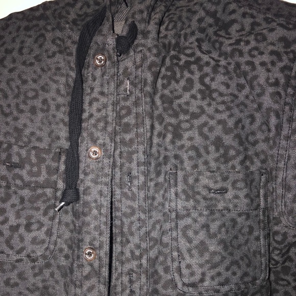 Modern Amusement reversible button down hoodie. - Picture 2 of 5